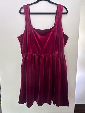 Old Navy Velvet Tank Dress in Deep Berry